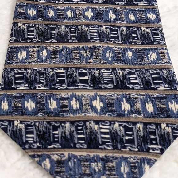 Vintage Men's 100% Italian Silk Tie Abstract Motif by JT Beckett - Picture 9 of 11